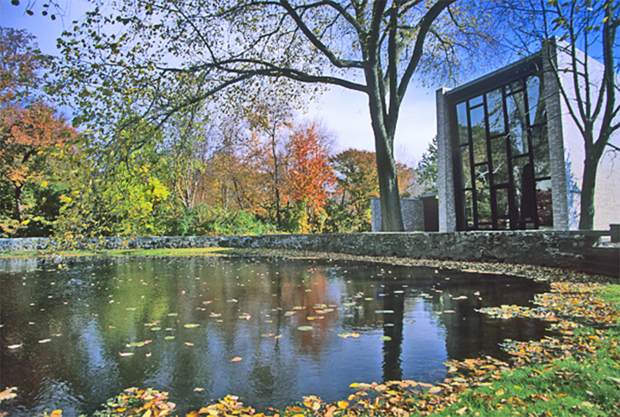 Chapels Pond at Brandeis University in Waltham, Mass. 