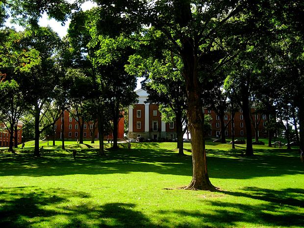 The Main Quad at Amherst College in Amherst, Mass. 