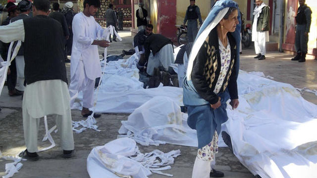 Afghan devotees pray during the Eid al-Adha holiday at the Shah-e Do Shamshira mosque in Kabul, Afghanistan, Oct. 26, 2012. 