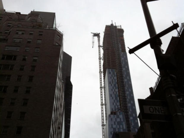 Hurricane Sandy Causes Crane To Dangle Above 57th Street 