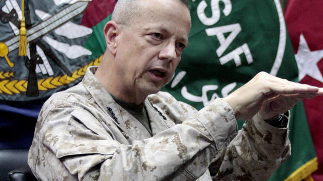 July 22, 2012, file photo shows U.S. Gen. John Allen, top commander of the NATO-led International Security Assistance Forces (ISAF) and U.S. forces in Afghanistan, during an interview with The Associated Press in Kabul, Afghanistan. 