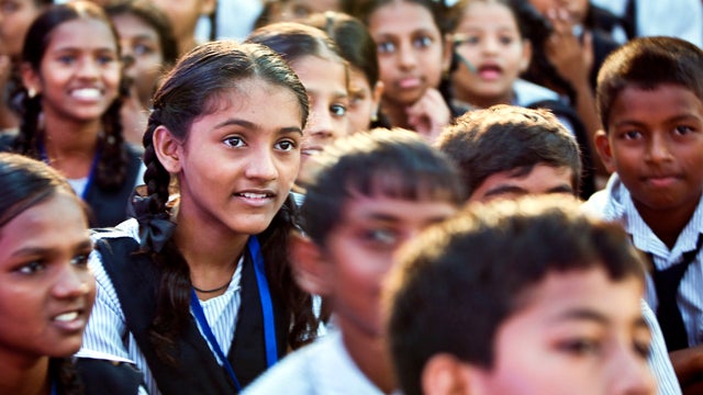 Children attend a Global Handwashing Day event at Worli Seaface Mumbai Municipal Corporation School Oct. 15, 2012, in Mumbai, India. 