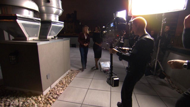 The last part of the "Person to Person" tour brings cast and crew up to the roof 