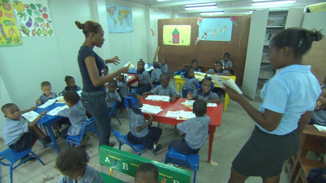 Penn's organization has also built schools.  This one in the tent camp has 400 pupils who otherwise would never have had a chance to get an education. 