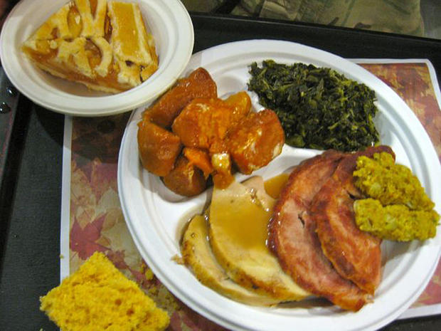 Thanksgiving dinner, as served up to U.S. troops based at Camp Kaia 