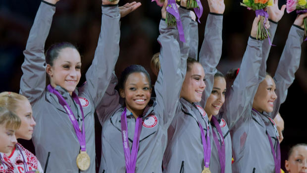 For the last three months, Gabby Douglas, second from left, has been on tour with  her fellow Team USA medalists 