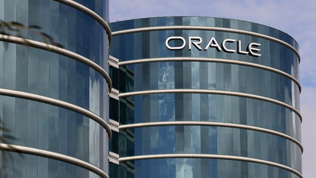 Oracle's logo is displayed on the company's headquarters on March 25, 2011, in Redwood Shores, Calif. 