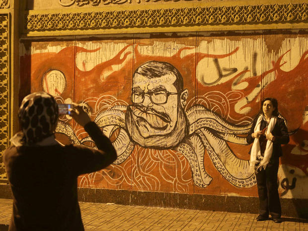 Mohamed Morsi, graffiti, egypt, cairo 