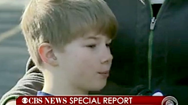 This student, 8, said a teacher pulled him into a class room as he saw bullets in the hallway. 