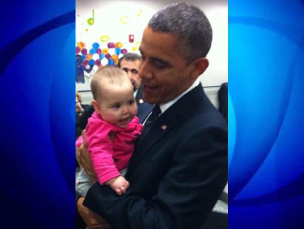 Obama With Baby In Newtown 