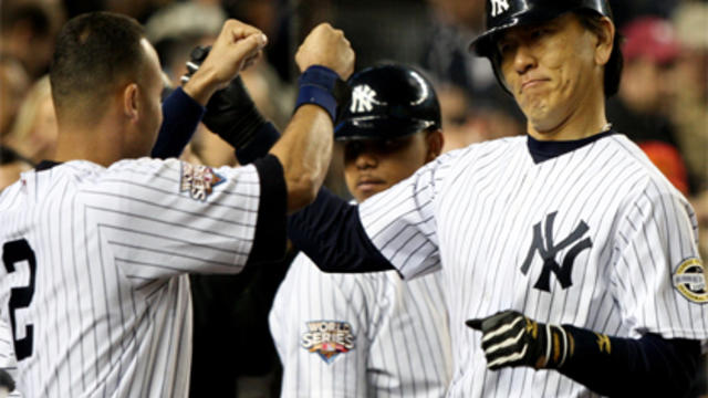 Hideki Matsui of the New York Yankees bats against the Philadelphia News  Photo - Getty Images