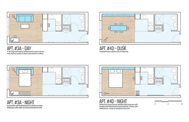 Micro-Apartment Floor Plans 