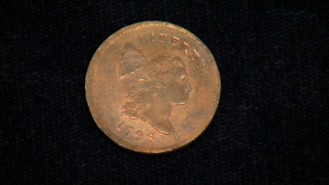 This 1796 Liberty Cap half-cent sold for $300,000 in an English auction house. 