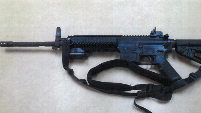 This image provided by the Fontana Unified School District Police shows a Colt LE6940 semiautomatic rifle, one of 14 purchased by the Fontana Unified School District to help provide security for the school, in California. The weapons, which cost $1,000 ea 