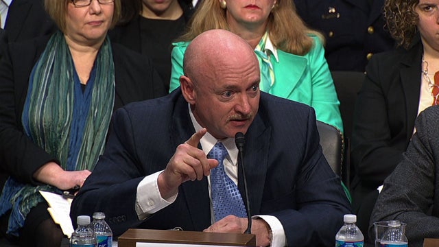 Mark Kelly at recent Senate gun control hearing 