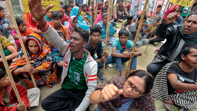 Garment workers protest after factory fire kills 7 