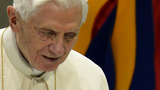 Pope Benedict XVI arrives for his weekly general audience 