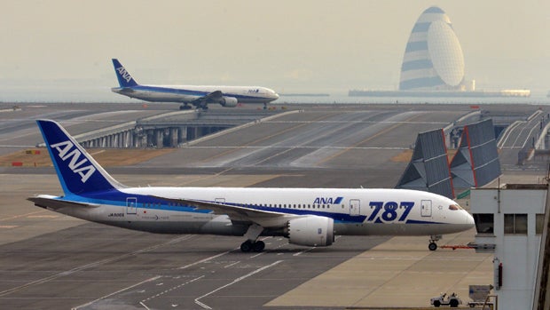 Boeing 787 Dreamliner appears on Jan. 16, 2013, in Tokyo. 