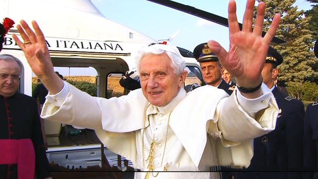 Pope Benedict XVI departs Vatican 