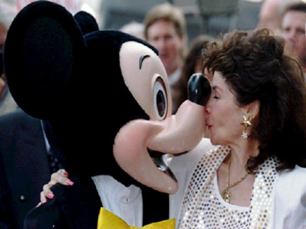 Annette Funicello (R) kisses Mickey Mouse 14 Septe 