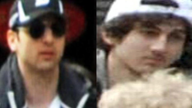 Two men identified by the FBI as suspects in the Boston Marathon bombings 