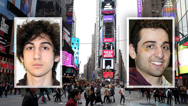Tsarnaev brothers splitscreen on Times Square 