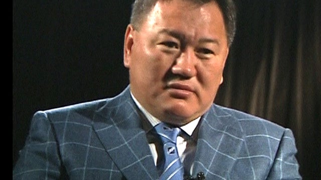 Murat Kadyrbayev, father of bombing suspect Dzhokhar Tsarnaev's friend Dias Kadyrbayev, talks with Kazakhstan Channel 7 in April 2013. 