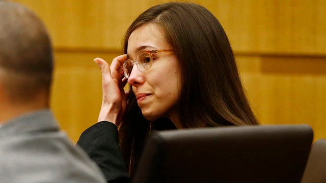 Jodi Arias reacts after she was found of guilty of first degree murder in the gruesome killing her one-time boyfriend, Travis Alexander 