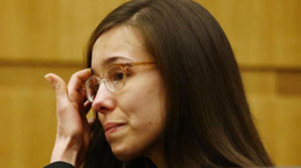 Jodi Arias reacts after she was found of guilty of first-degree murder in the gruesome killing her one-time boyfriend, Travis Alexander. 