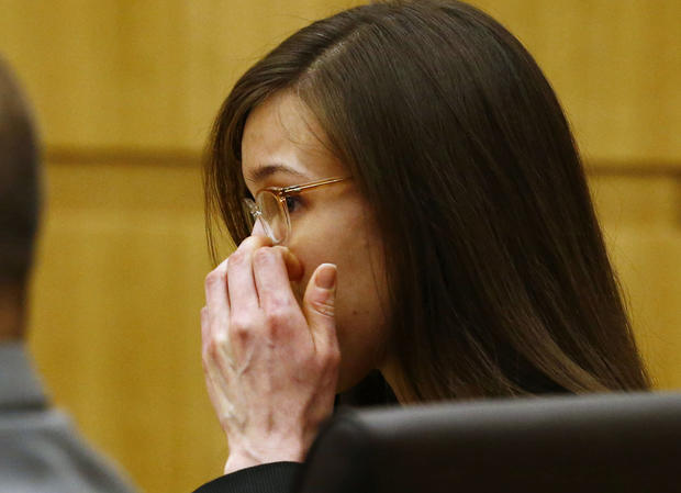 Jodi Arias reacts after she was found of guilty of first-degree murder in the gruesome killing of her one-time boyfriend, Travis Alexander 
