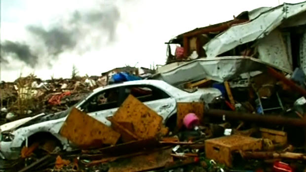 Screen grab of damage in Moore, Oklahoma from massive tornado that swept through on Monday afternoon. 