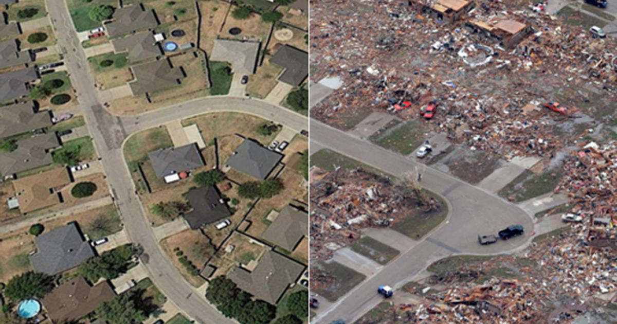 Oklahoma tornado Before and after photos