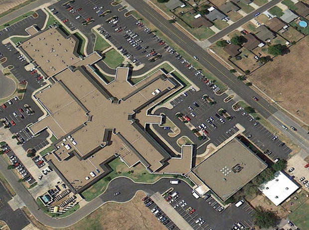 Undated aerial photo of Moore Medical Center 