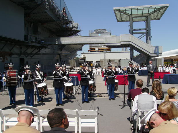 Military Band Plays At Memorial Day Ceremony Aboard The U.S.S. Intrepid 