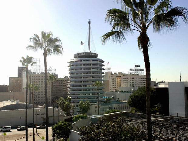 View of the Capitol Records building in 