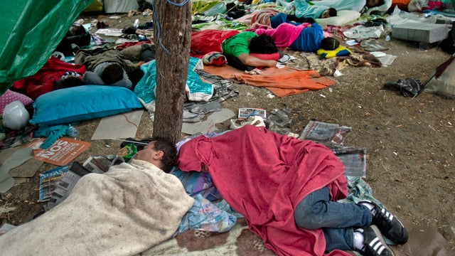 Protesters sleep in Gezi Park, in Istanbul, Turkey 