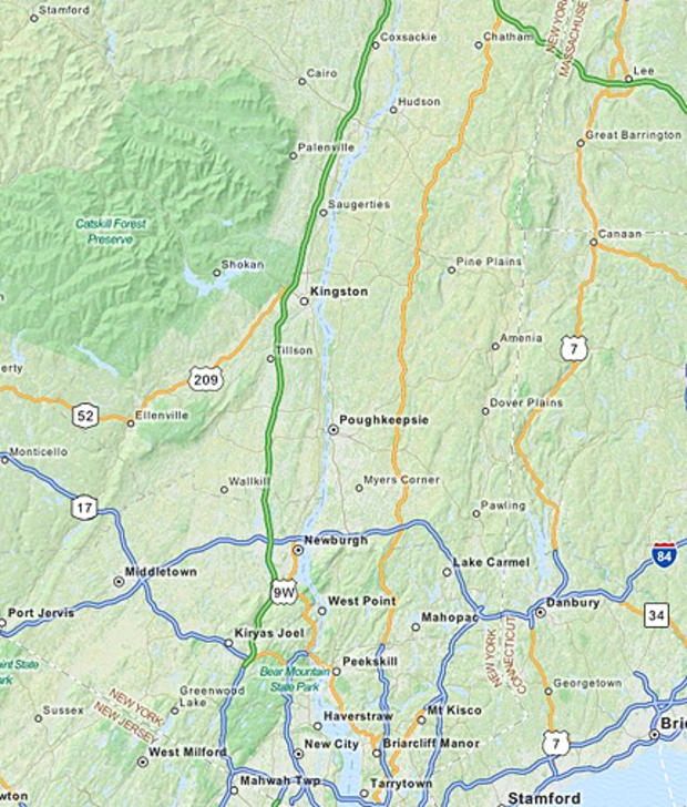The Hudson Valley (credit: MapQuest) 