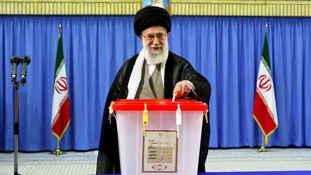 Supreme Leader Ayatollah Ali Khamenei casts his ballot 
