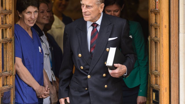 Prince Philip, leaves the London Clinic 11 days after he was admitted for exploratory abdominal surgery 