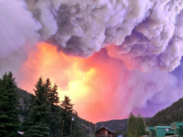 The West Fork Fire threatens the town of South Fork, Colo., on June 21, 2013. 