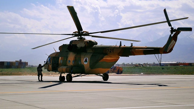 May 2013 file photo shows Mi-17 helicopter used by Afghan Air Force sits on Bagram Air Field in Afghanistan 