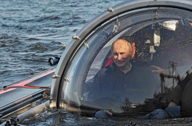 Russian President Vladimir Putin submerges on board Sea Explorer 5 bathyscaphe off the island of Gogland 