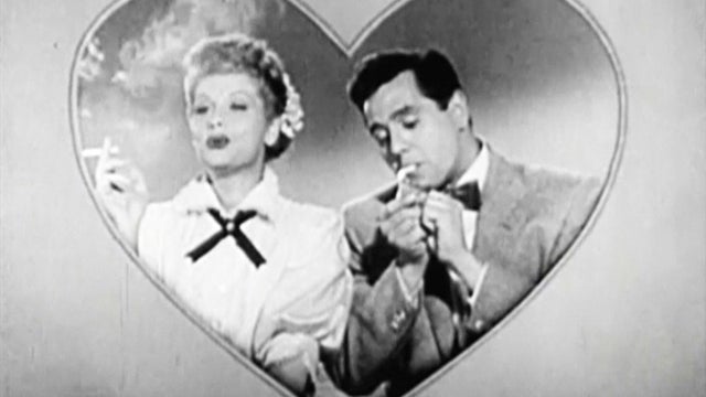 Ricky and Lucy breaking from the comedy to have their cigarette. 