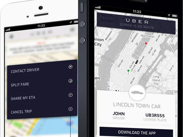 Rideshare Uber app 