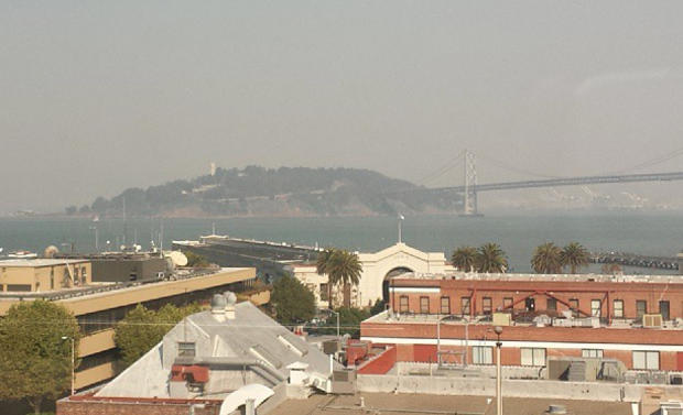Hazy skies over San Francisco Bay 