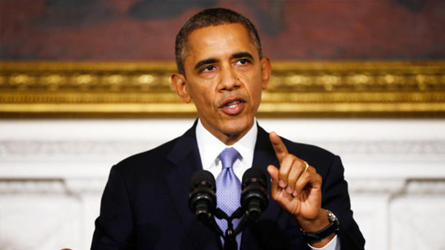 President Barack Obama speaks in the State Dining Room of the White House in Washington, Thursday, Oct. 17, 2013. Lawmakers Wednesday voted to avoid a financial default and reopen the government after a 16-day partial shutdown. 