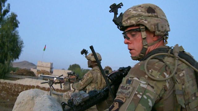 American soldiers provided cover for the Afghan troops. 