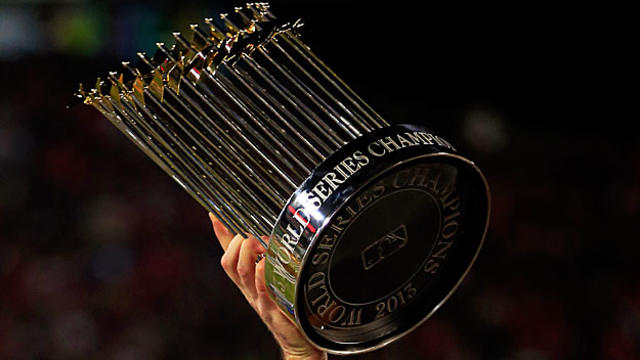 World Series trophy waits to be hoisted 