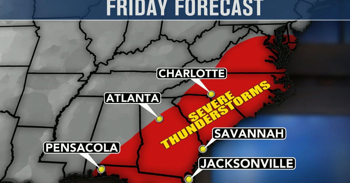 Severe storm system stretches from Texas to Northeast - CBS News