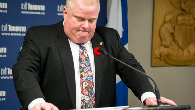 Toronto Mayor Rob Ford addresses the media at City Hall in Toronto Nov. 5, 2013. 